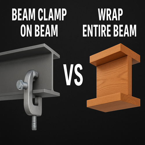 빔의 빔 클램프와 전체 빔 랩 비교